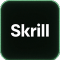 Skrill E-Wallet Logo mit neongr&uuml;nem Rand - WildRobin Casino Zahlung